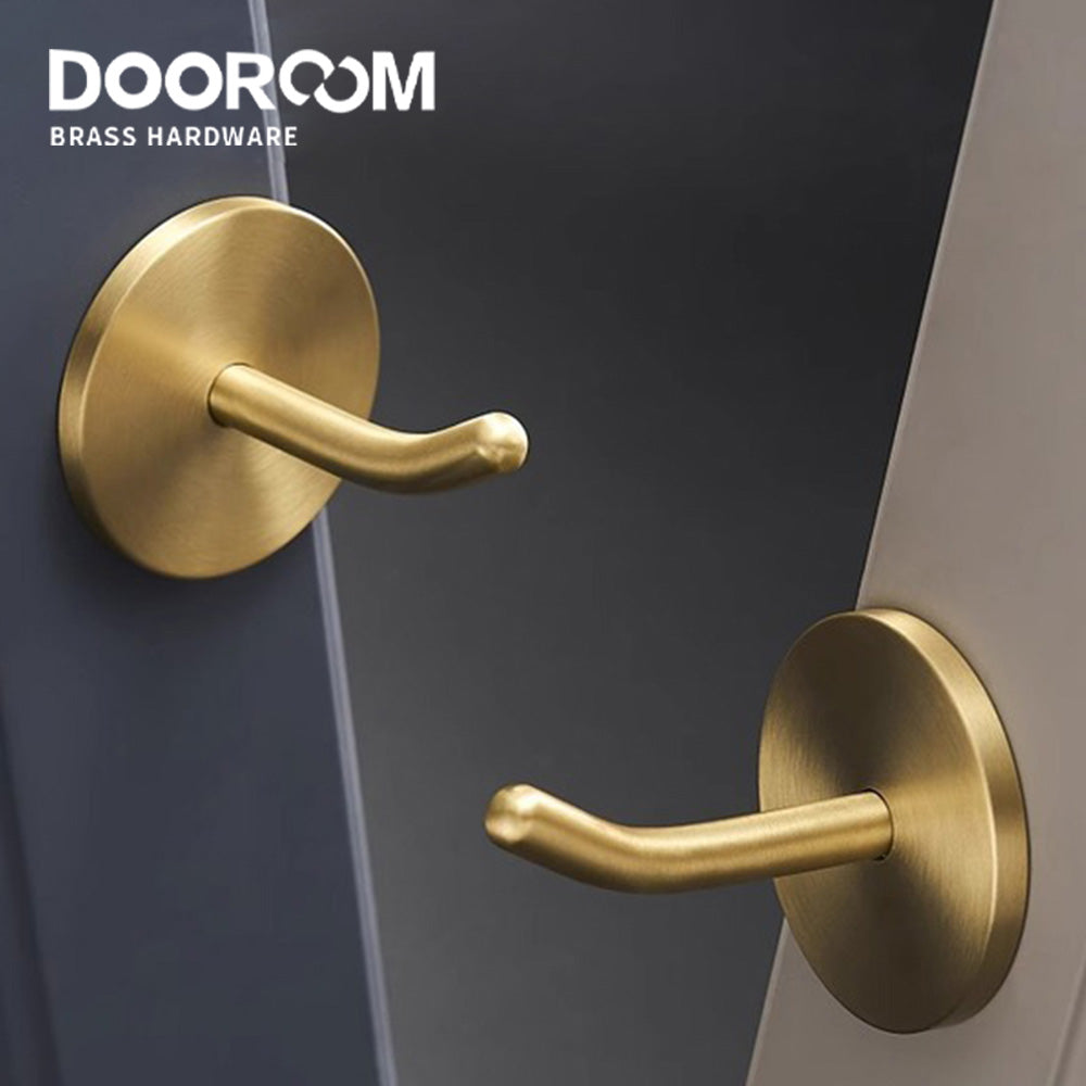 Dooroom Brass Punch Free Bearing Hooks Bathroom Indoor Kitchen Hallway Wall Clothes Hooks Wall Hangings Row Hooks Nordic DOOROOM