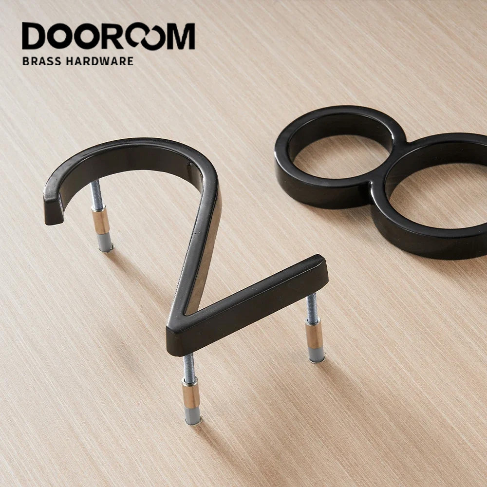 Dooroom House Number Outdoor 0-9 Black House Gadgets Signs Door Plate House Hotel Floor Number Villa Decoration Signboard DOOROOM