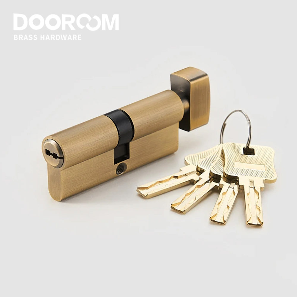 Dooroom Thumb-Turn Euro Cylinder Door Lock Barrel 75mm Brass Made Multi Colours Optional DOOROOM