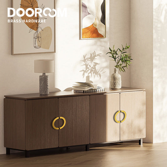 Dooroom Brass Furniture Handles Modern Hammered Round Hexagon Pulls Wardrobe Dresser Cupboard Cabinet Drawer Wine Bar Knobs DOOROOM