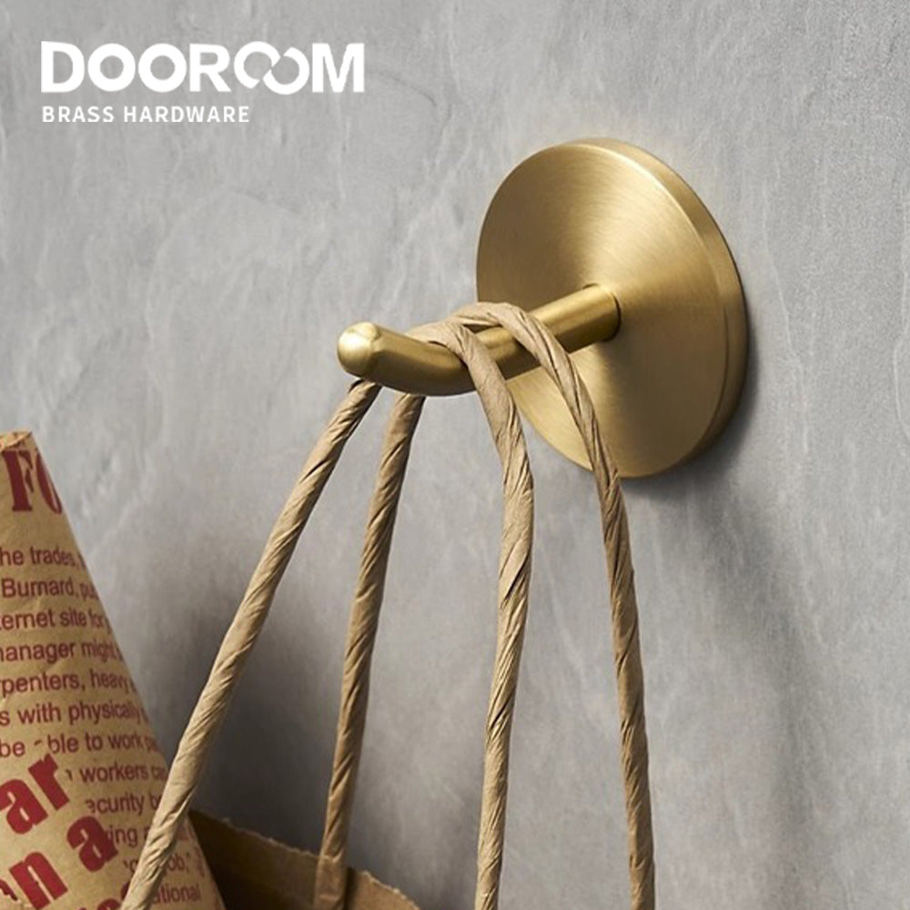Dooroom Brass Punch Free Bearing Hooks Bathroom Indoor Kitchen Hallway Wall Clothes Hooks Wall Hangings Row Hooks Nordic DOOROOM