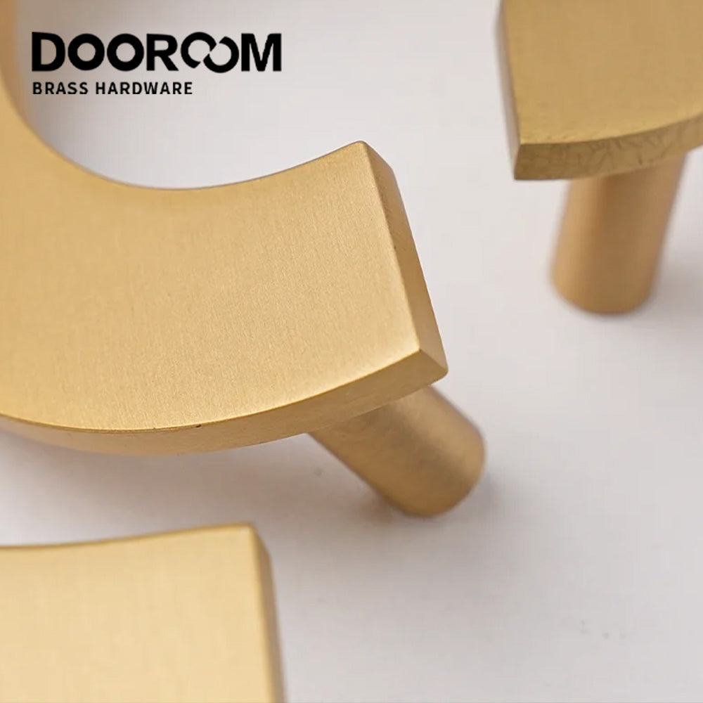 Dooroom Brass Furniture Handles Modern Light Luxury Semi Circle Pulls Wardrobe Cupboard Armario Closet Gabinete Decoration DOOROOM