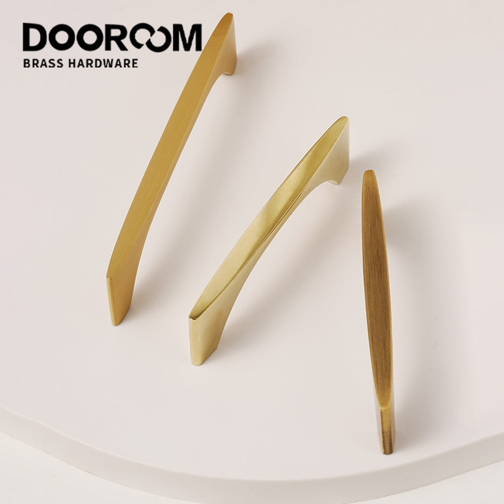 Dooroom High Quality Solid Brass Handle Minimalist Design Window Cabinet Door Drawer Kitchen Handle DOOROOM
