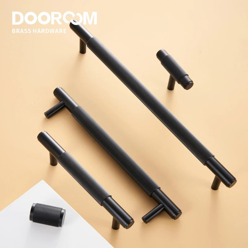 Dooroom Brass Swirl Stripe Furniture Handles T bar Long Pulls Cupboard Wardrobe Dresser Shoe Box Drawer Wine Bar Cabinet Knobs DOOROOM