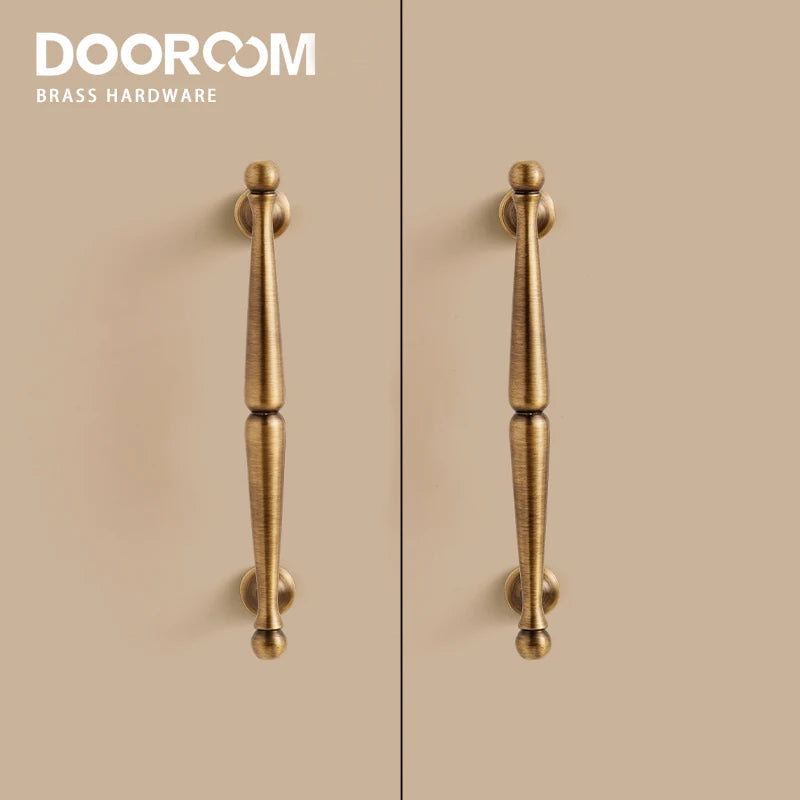 Dooroom Brass Pulls Furniture Handles Retro Style Home Brass Wardrobe Dresser Cupboard Cabinet Drawer Kitchen Accessories Pulls DOOROOM
