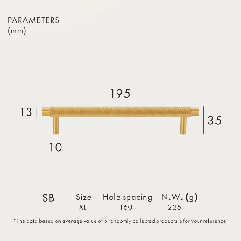 Dooroom Brass Furniture Handles Modern Knurled Antique Brass Cupboard Wardrobe Dresser Shoe Box Drawer Cabinet Knobs T-Bar DOOROOM