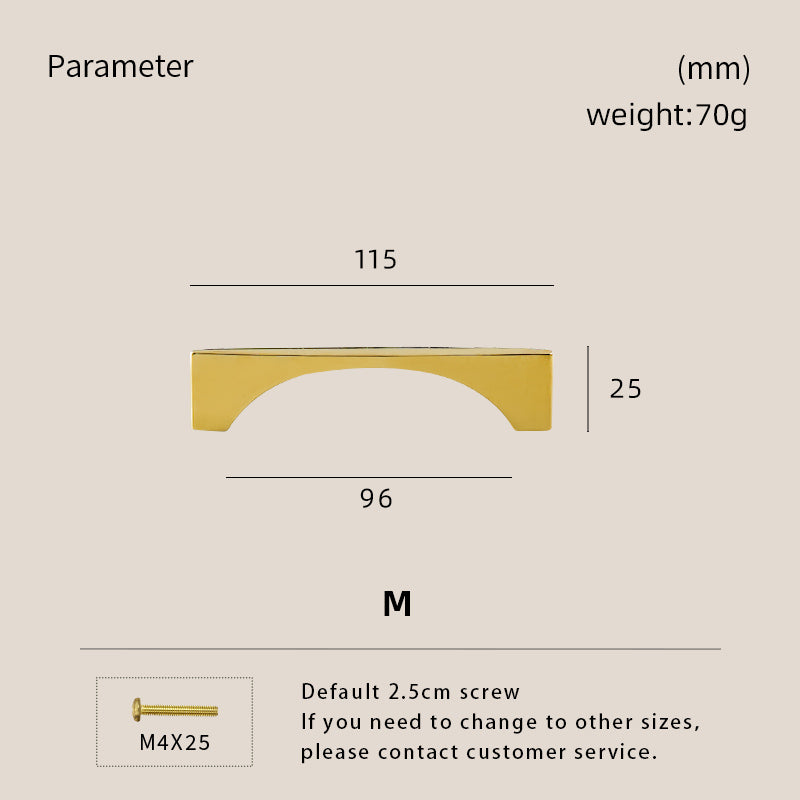 Dooroom High Quality Solid Brass Handle Minimalist Design Window Cabinet Door Drawer Kitchen Handle DOOROOM