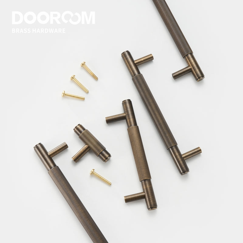 Dooroom Antique Brass Stripe Furniture Handles Modern Wardrobe Dresser Cupboard Cabinet Drawer Wine Bar Shoe Box Pulls Knobs DOOROOM