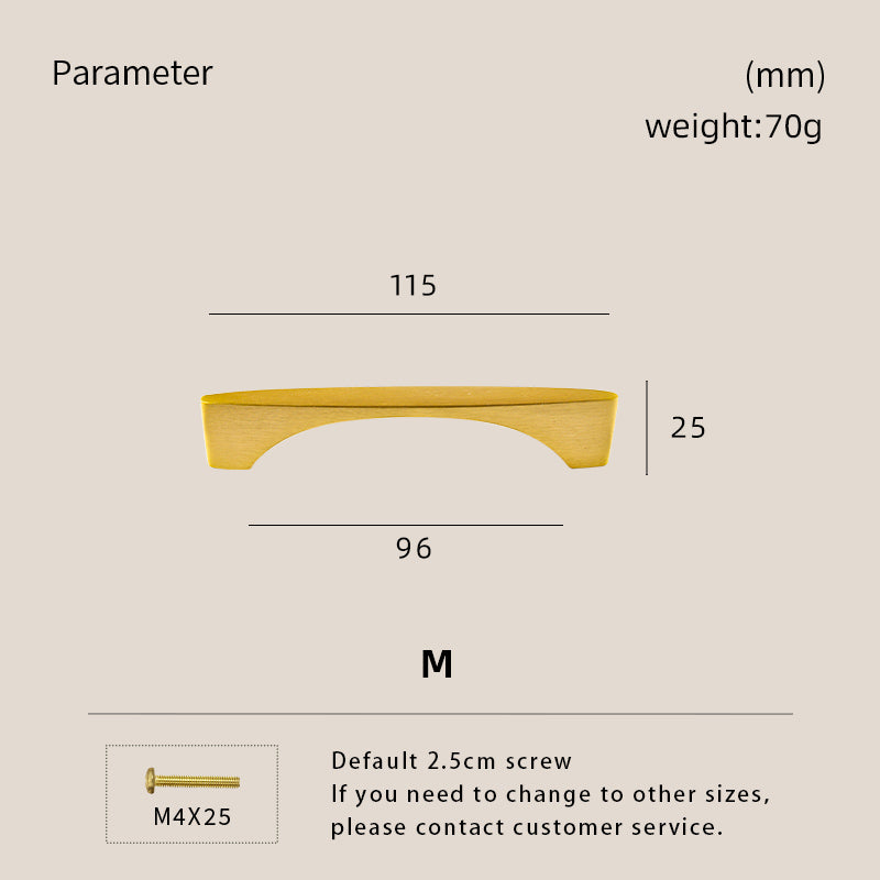 Dooroom High Quality Solid Brass Handle Minimalist Design Window Cabinet Door Drawer Kitchen Handle DOOROOM
