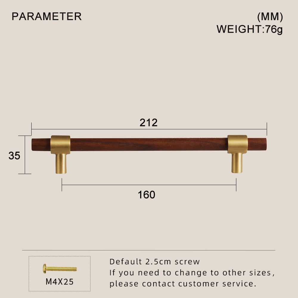 Dooroom Brass Walnut Solid Wood Furniture Handles Closet Wardrobe Cupboard Dresser Nordic Drawer Knob Armario Modern Hardware DOOROOM