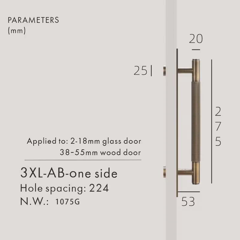 Dooroom Brass Knurled Door Handles Double Door Wood Door Shower Room Single Side Double Side Matt Gold Black Antique Brass Pulls DOOROOM