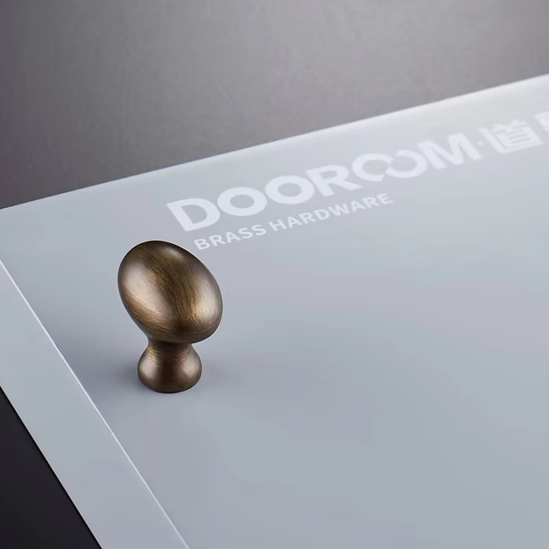 Dooroom Brass Egg Furniture Handles Wardrobe Dresser Cupboard Cabinet Door Drawer Shoe Box Pulls Pastoral Mediterranean Knobs DOOROOM