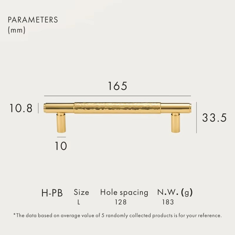 Dooroom Brass Furniture Handles Modern Hammered Shiny Gold Cupboard Wardrobe Dresser Shoe Box Drawer Cabinet Knobs T-Bar DOOROOM