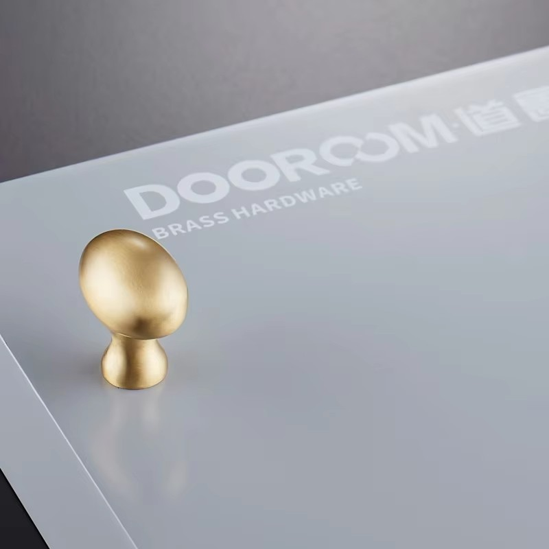 Dooroom Brass Egg Furniture Handles Wardrobe Dresser Cupboard Cabinet Door Drawer Shoe Box Pulls Pastoral Mediterranean Knobs DOOROOM