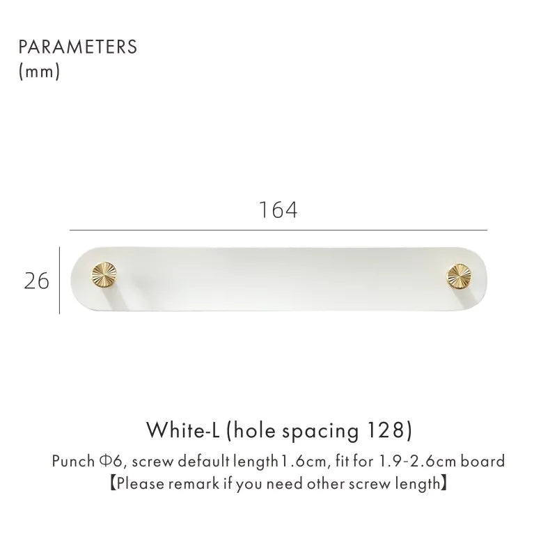 Dooroom Brass Furniture Handles Red Cow Leather Nordic DOOROOM