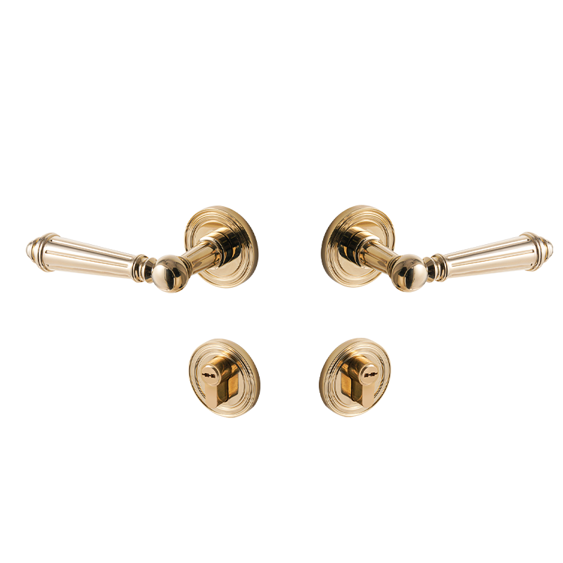 Dooroom Brass Door Lever Set Bright Silver French Retro Bedroom Gold Chrome New Classic Solid Wood Interior Lock Set Dummy Lock DOOROOM