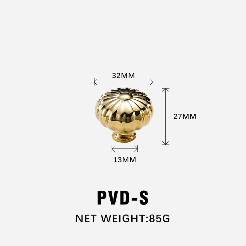 Dooroom Brass Furniture Handles Modern Pumpkin Shiny PVD Gold Bright Chrome Wardrobe Dresser Cupboard Cabinet Shoe Box Knobs DOOROOM