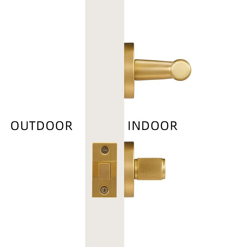 Dooroom brass knurled thumb turn key latch lever handle cylinder key escutcheon passage room lock DOOROOM
