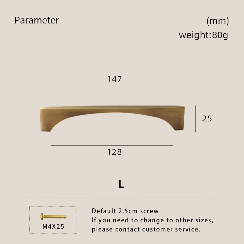 Dooroom High Quality Solid Brass Handle Minimalist Design Window Cabinet Door Drawer Kitchen Handle DOOROOM