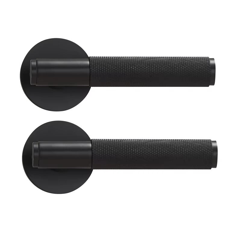 Dooroom Brass Door Lever Set Knurled Privacy Passage Dummy Thumbturn Lock Handle Set Knurled Hardware DOOROOM