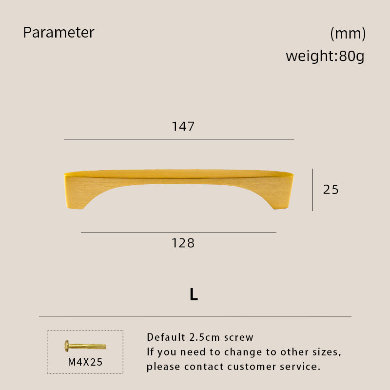 Dooroom High Quality Solid Brass Handle Minimalist Design Window Cabinet Door Drawer Kitchen Handle DOOROOM