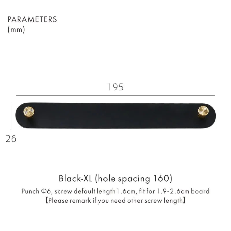 Dooroom Brass Furniture Handles Red Cow Leather Nordic DOOROOM