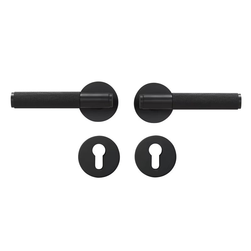 Dooroom Brass Door Lever Set Knurled Privacy Passage Dummy Thumbturn Lock Handle Set Knurled Hardware DOOROOM