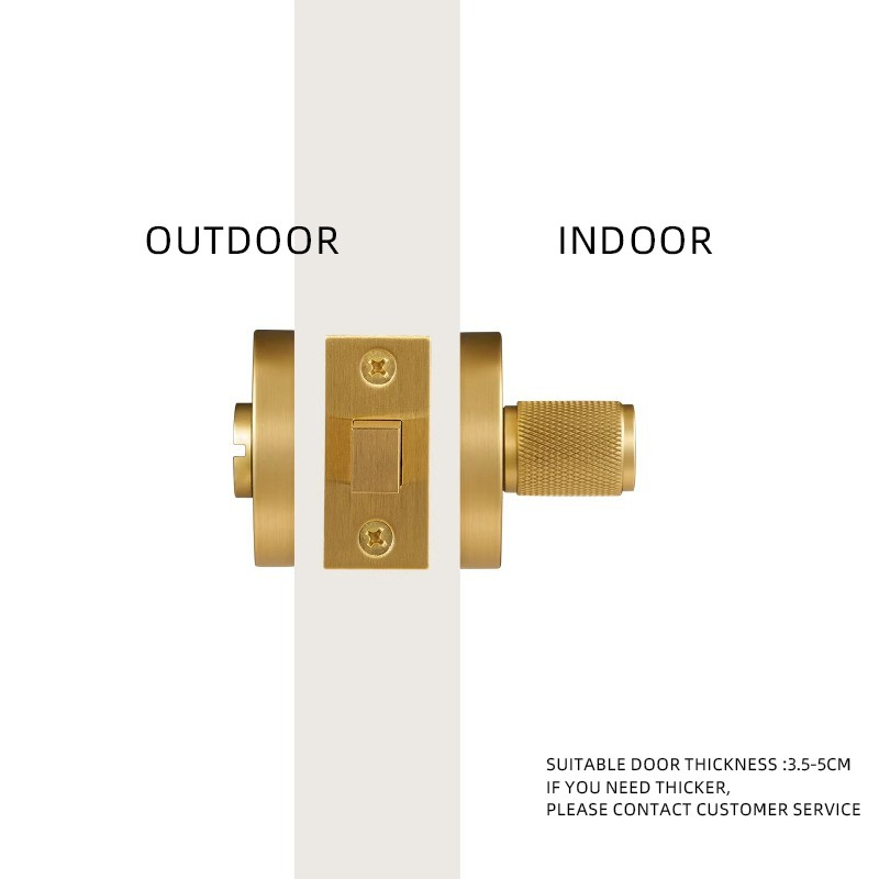 Dooroom brass knurled thumb turn key latch lever handle cylinder key escutcheon passage room lock DOOROOM