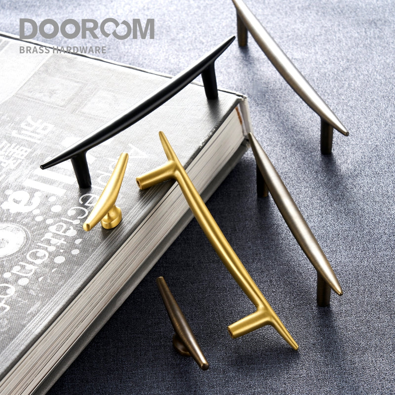 Dooroom Brass Handles Modern Nordic Fresh Long Pulls Cupboard Wardrobe Dresser Cabinet Drawer Cabinet Furniture Knobs Black Gold DOOROOM