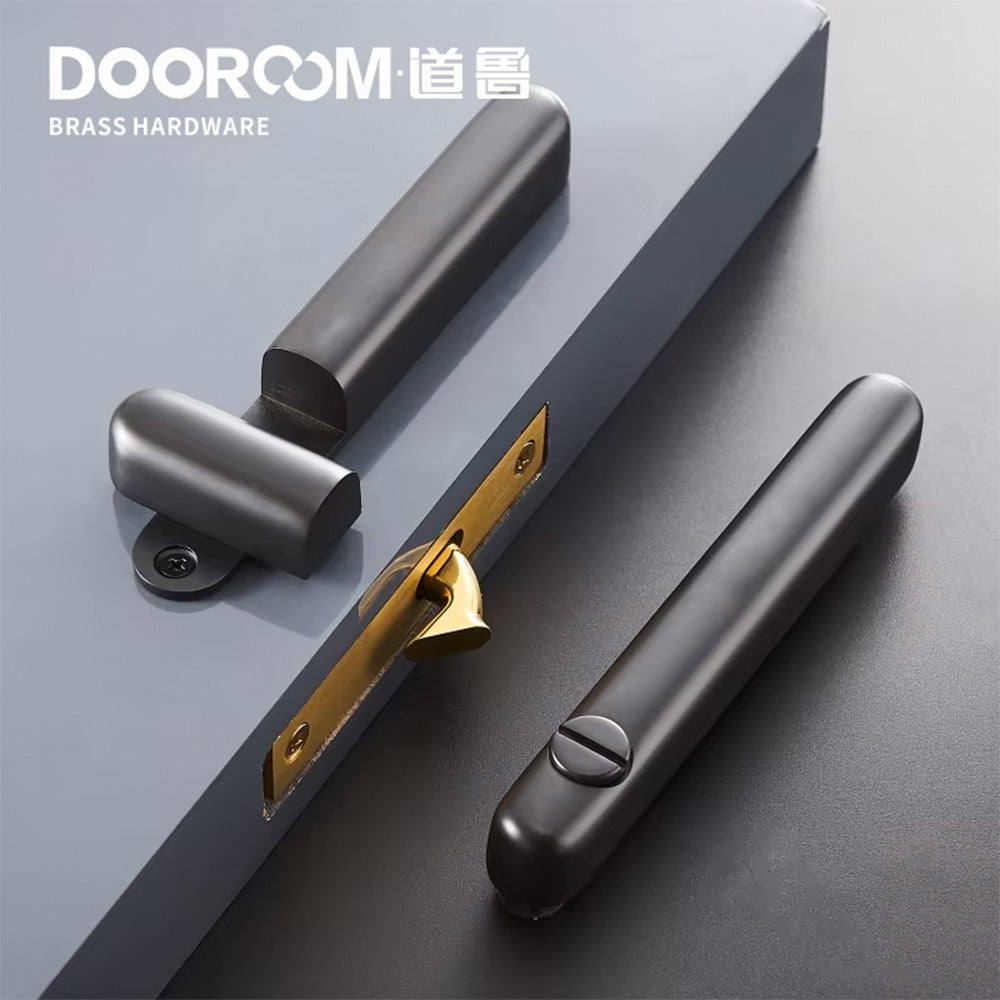 Dooroom Brass Sliding Door Lock Set Handles Gold PVD Black Interior Living Room Bathroom Balcony Kitchen DOOROOM