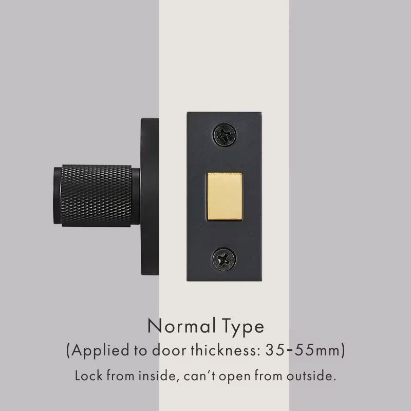 Dooroom Brass Knurled Hidden Door Lock Set Living Room Bathroom Invisible Thumb Turn Matt Black Brushed Brass Open In Emergency DOOROOM