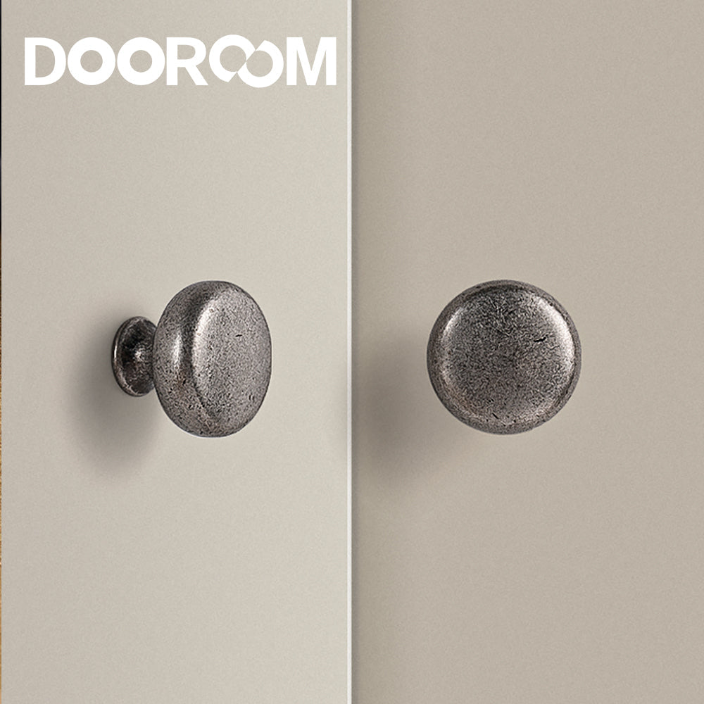 Dooroom Ancient Silver Retro Brass Handles Pulls With Base Home Cupboard Wardrobe Dresser Shoe Box Drawer Cabinet Knob Storage DOOROOM