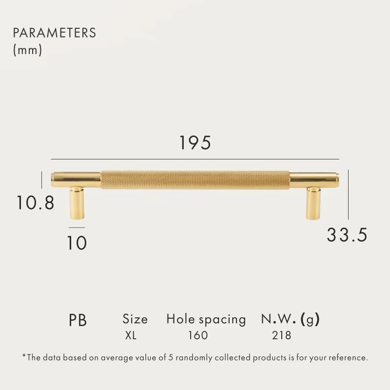 Dooroom Brass Furniture Handles Modern Knurled Shiny Gold Cupboard Wardrobe Dresser Shoe Box Drawer Cabinet Knobs T-Bar DOOROOM