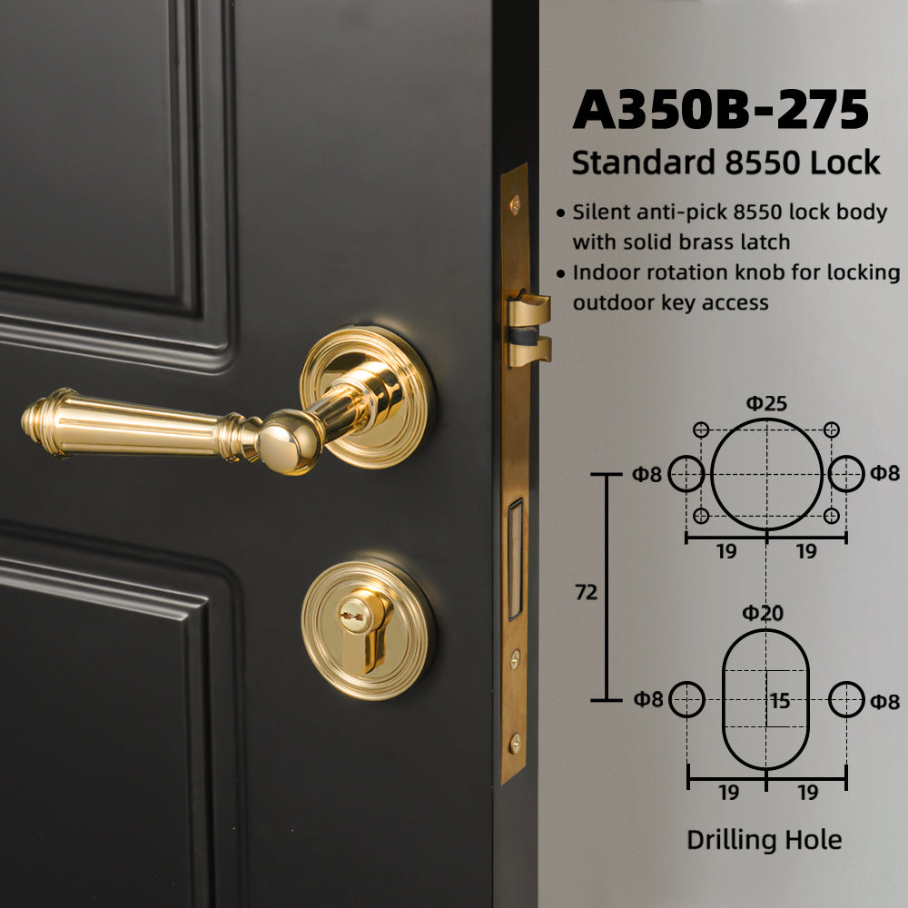 Dooroom Brass Furniture Door Lock Bright Silver French Retro Bright Gold Door Handle Lock Set Furniture Hardware Accessories DOOROOM