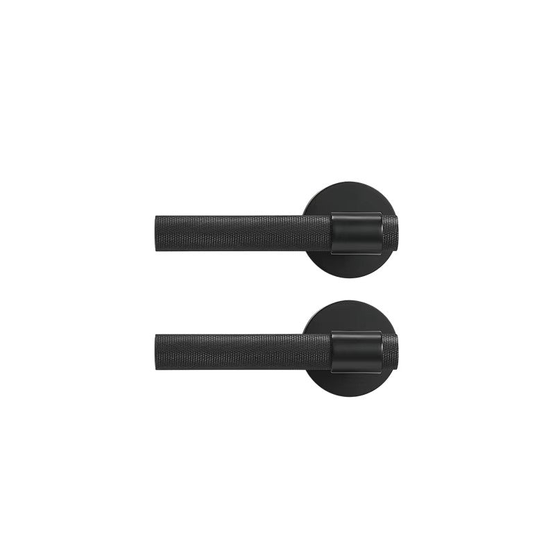 Dooroom Brass Knurled Door Lock Set Black Gold Interior Bedroom Bathroom Double Wood Door Lever Set Dummy Privacy DOOROOM
