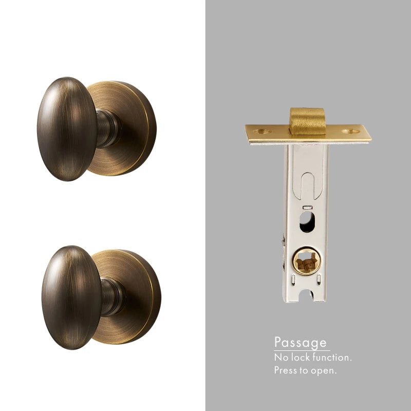 Dooroom Brass Door Lock Set Modern Interior Bedroom Bathroom Double Wood Door Lever Set Dummy Privacy Passage Hidden Door Lock DOOROOM