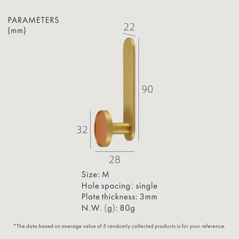 Dooroom Brass Real Leather Cabinet Handles Cupboard Door Pulls Bearing Hooks Bathroom Indoor Kitchen Hallway Wall Clothes Hook DOOROOM