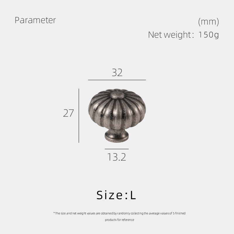Dooroom Brass Furniture Handles Modern Pumpkin Vintage style antique silver Wardrobe Dresser Cupboard Cabinet Shoe Box Knobs DOOROOM