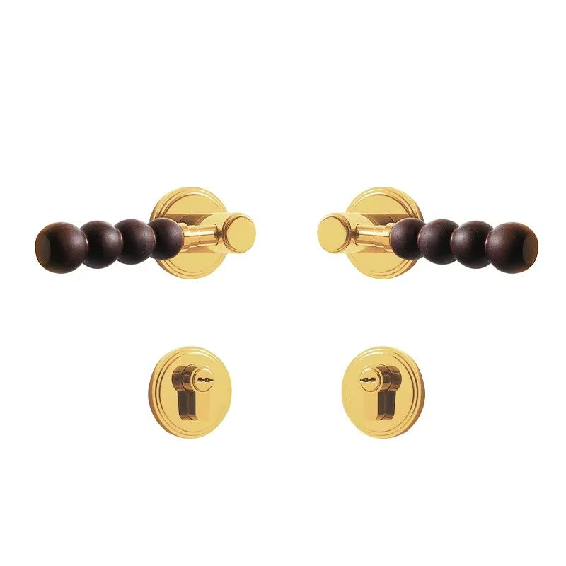 Dooroom Brass Walnut Door Lock Set Modern Walnut Wood Modern Furniture Room Door Handle Magnetic Mute Bathroom Bedroom Door Lock DOOROOM