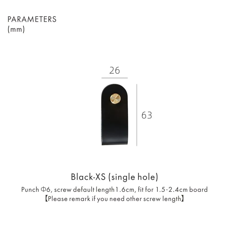 Dooroom Brass Furniture Handles Red Cow Leather Nordic DOOROOM