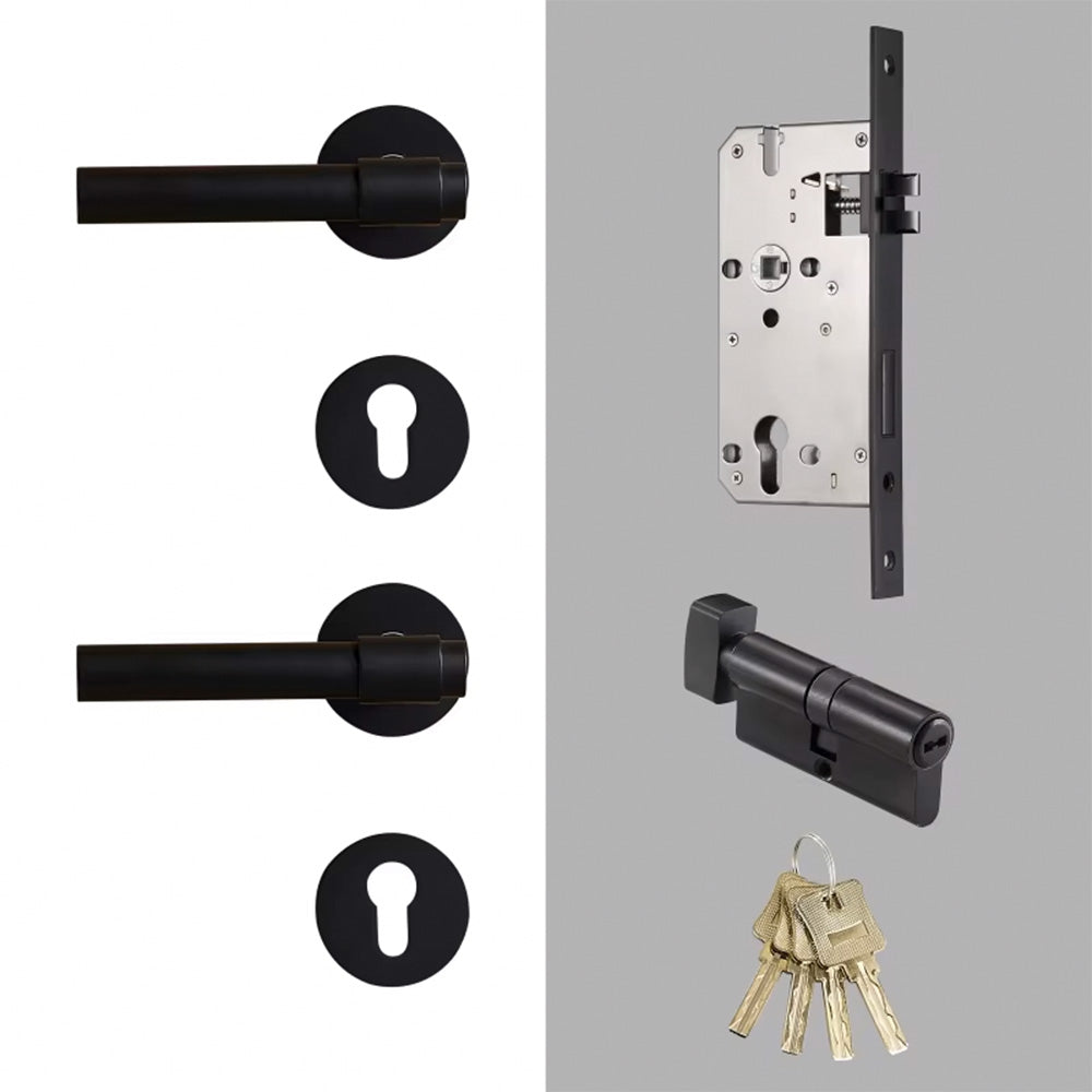 Dooroom Brass Lever Light Luxury Black Gold Modern Fashion Interior Room Bedroom Bathroom Solid Wood Door Lock Split Handle Knob DOOROOM