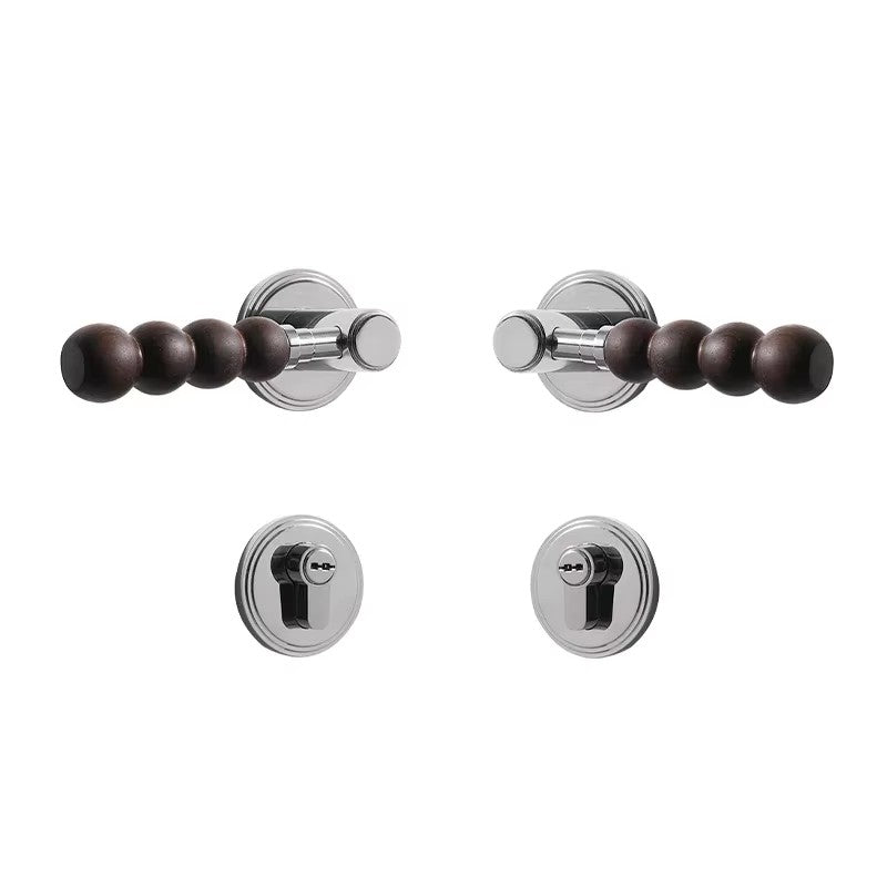 Dooroom Brass Walnut Door Lock Set Modern Walnut Wood Modern Furniture Room Door Handle Magnetic Mute Bathroom Bedroom Door Lock DOOROOM
