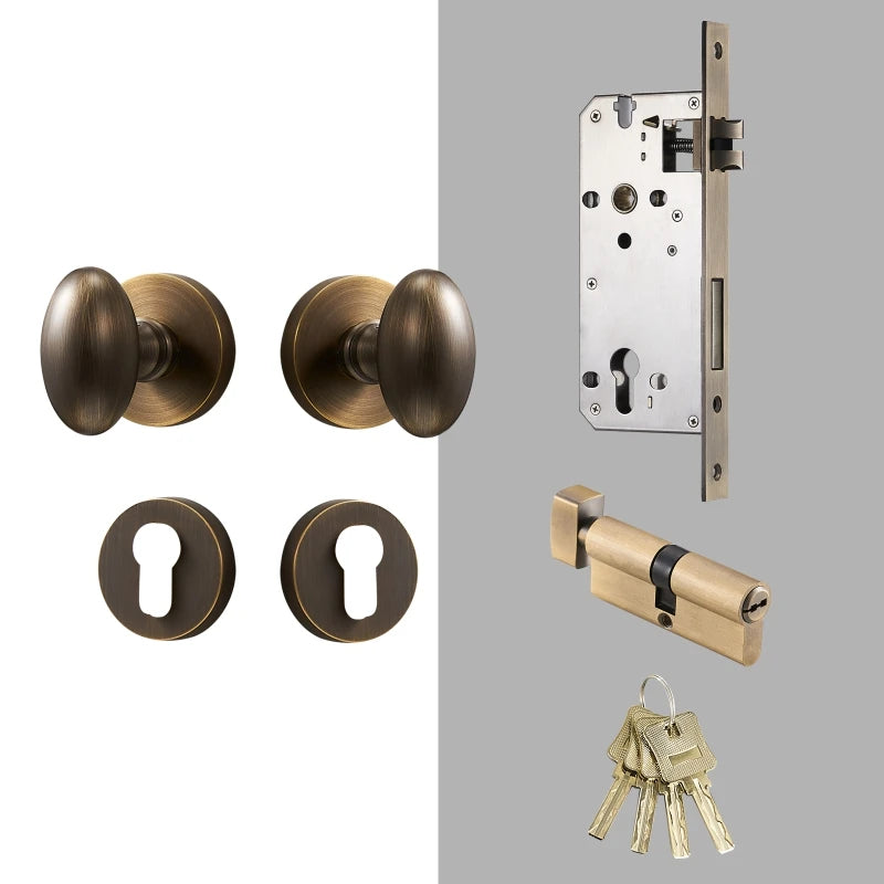 Dooroom Brass Door Lock Set Modern Interior Bedroom Bathroom Double Wood Door Lever Set Dummy Privacy Passage Hidden Door Lock DOOROOM