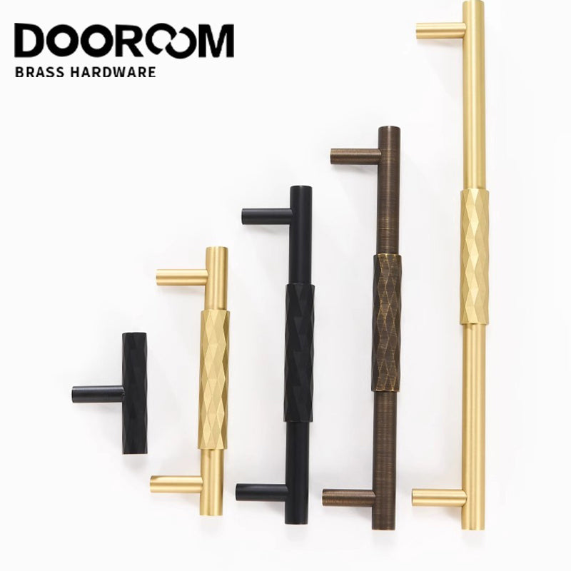 Dooroom Brass Furniture Handles Hammered Matt Brushed Nickel Cupboard Wardrobe Dresser Shoe Box Drawer Cabinet Round T bar Knobs DOOROOM