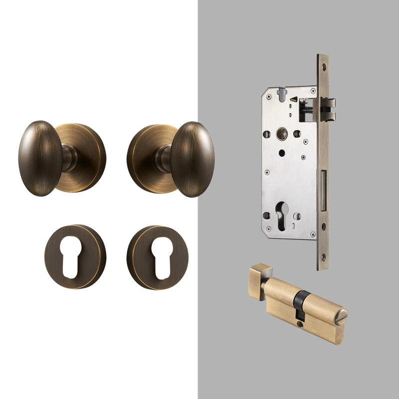 Dooroom Brass Door Lock Set Modern Interior Bedroom Bathroom Double Wood Door Lever Set Dummy Privacy Passage Hidden Door Lock DOOROOM