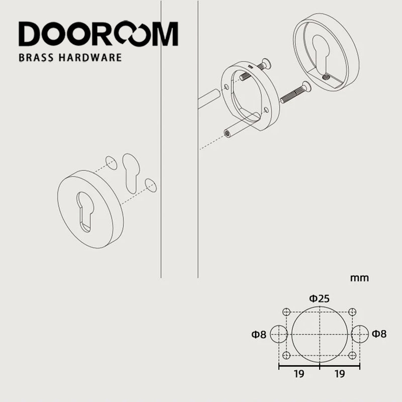 Dooroom Brass Door Handle Accessories Euro Cylinder Escutcheon Rose Cover Matt Brass Antique Bronze Black DOOROOM