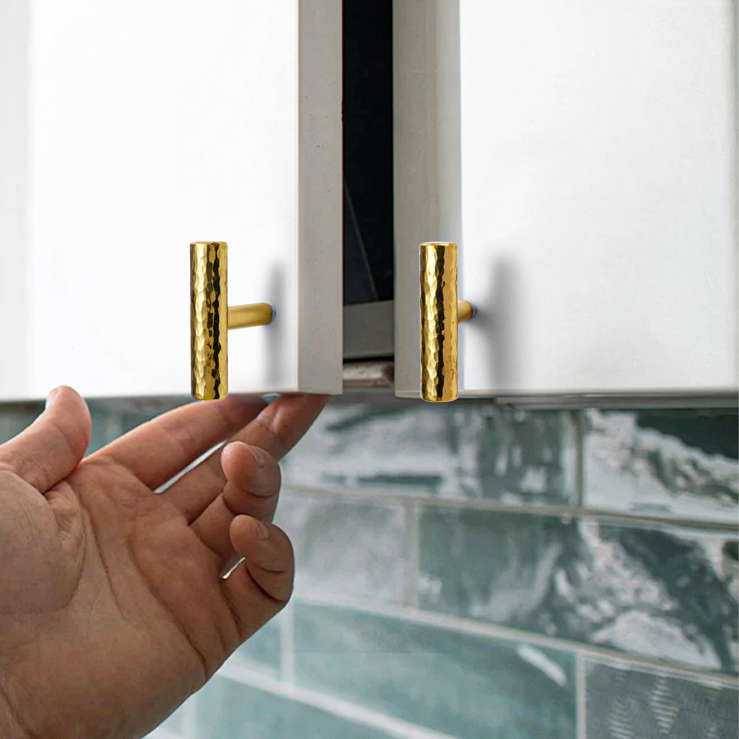 Set of 6 Vintage Hammered Bar Pulls DOOROOM
