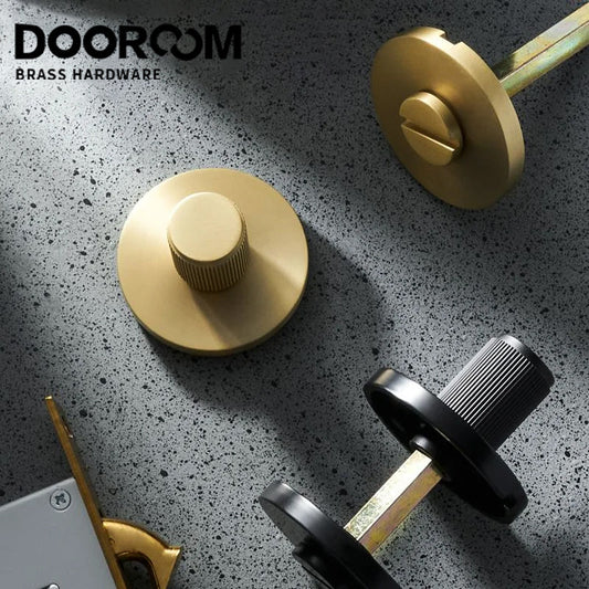 Dooroom Brass Soliding knob BK One Word Emergency Sliding Door Lock Copper Wire Black Bathroom Sliding Door Lock copper DOOROOM