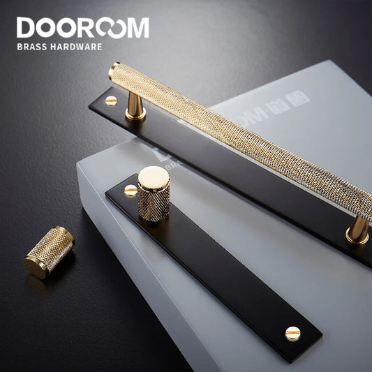 Dooroom Brass Furniture Knurled Unfold/Conceal Install Modern Gold Black Wardrobe Dresser Cupboard Cabinet Drawer Pulls  bar DOOROOM