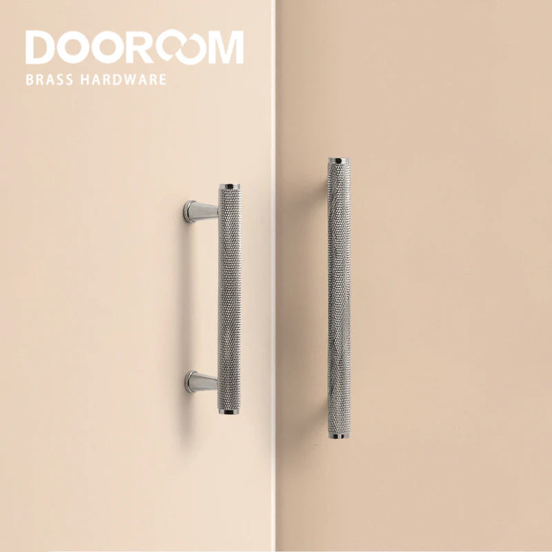 Dooroom Brass Knurled Devise Furniture Handles Gold Black Modern Wardrobe Cabinet Dresser Cupboard Drawer Pulls Knobs Bar DOOROOM
